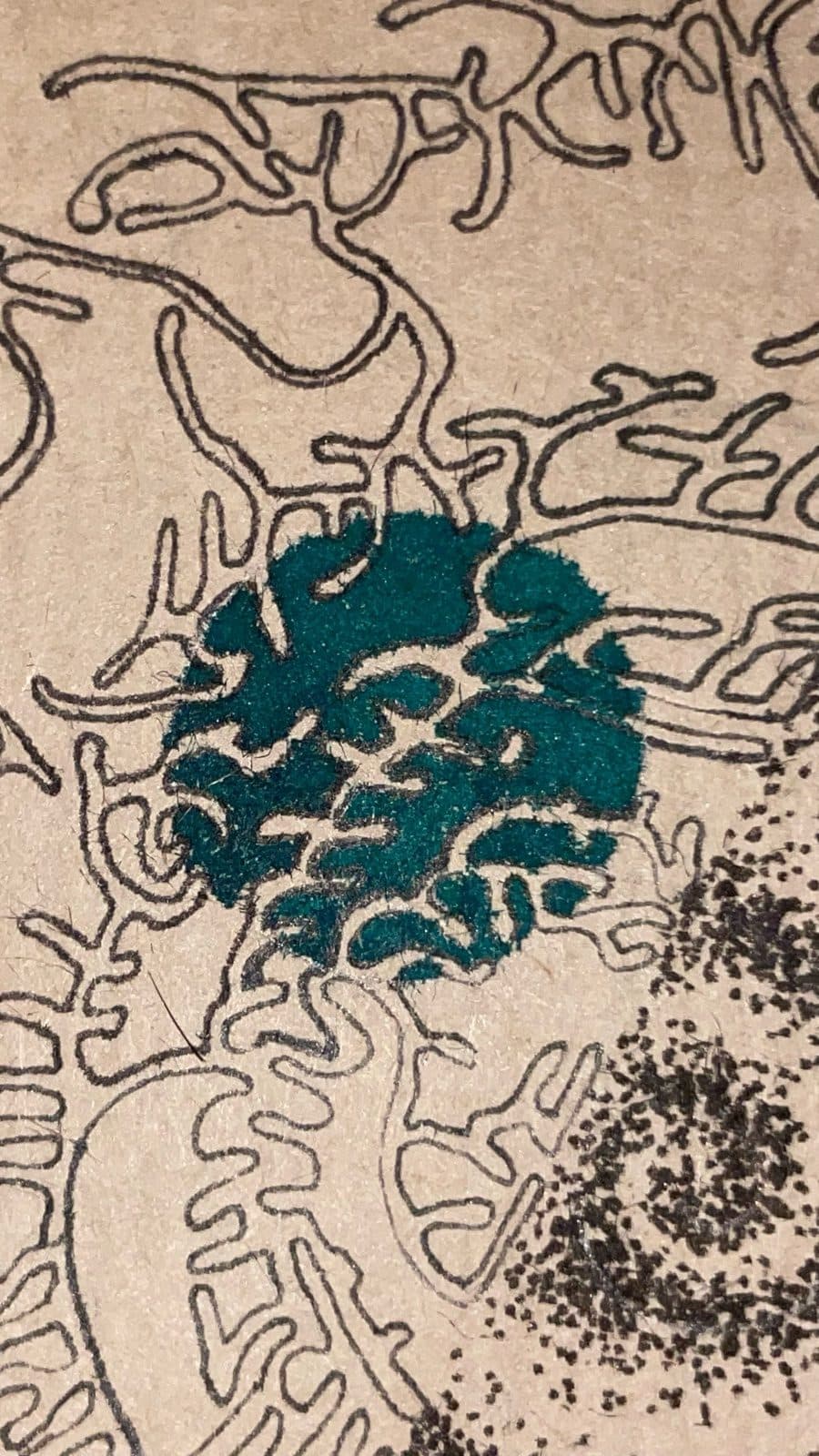 Interzellular mit Kreis — Tinte auf Papier