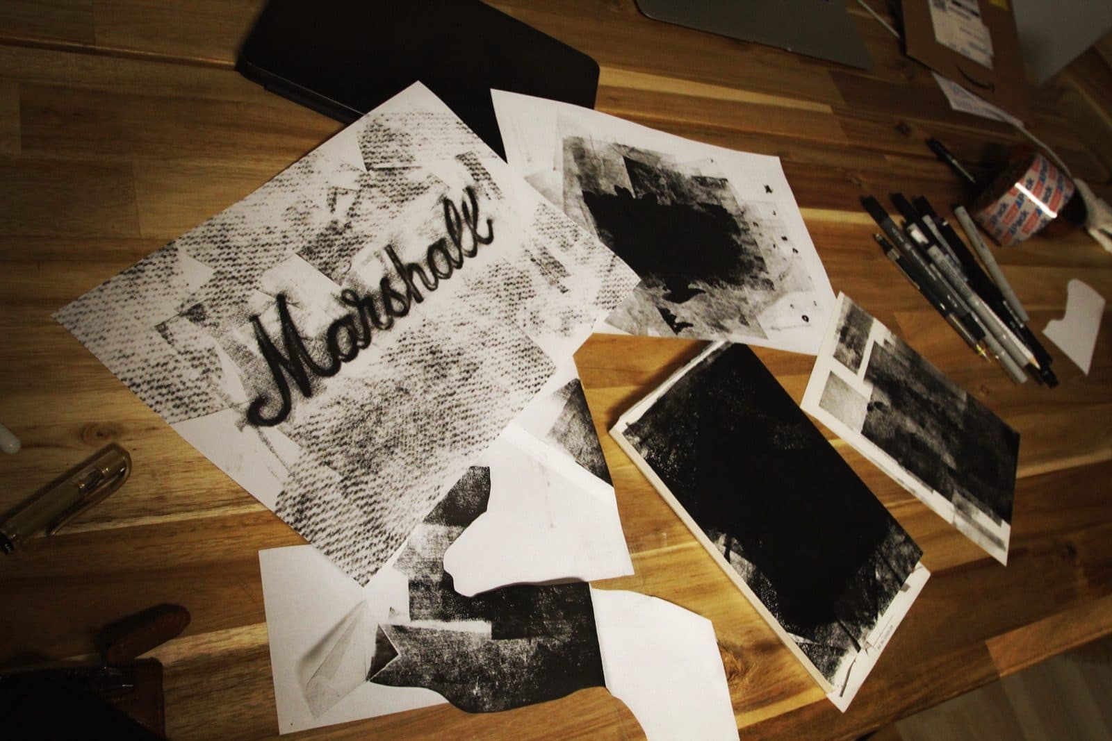 musisch-künstlerisches Chaos — Tusche auf Papier
