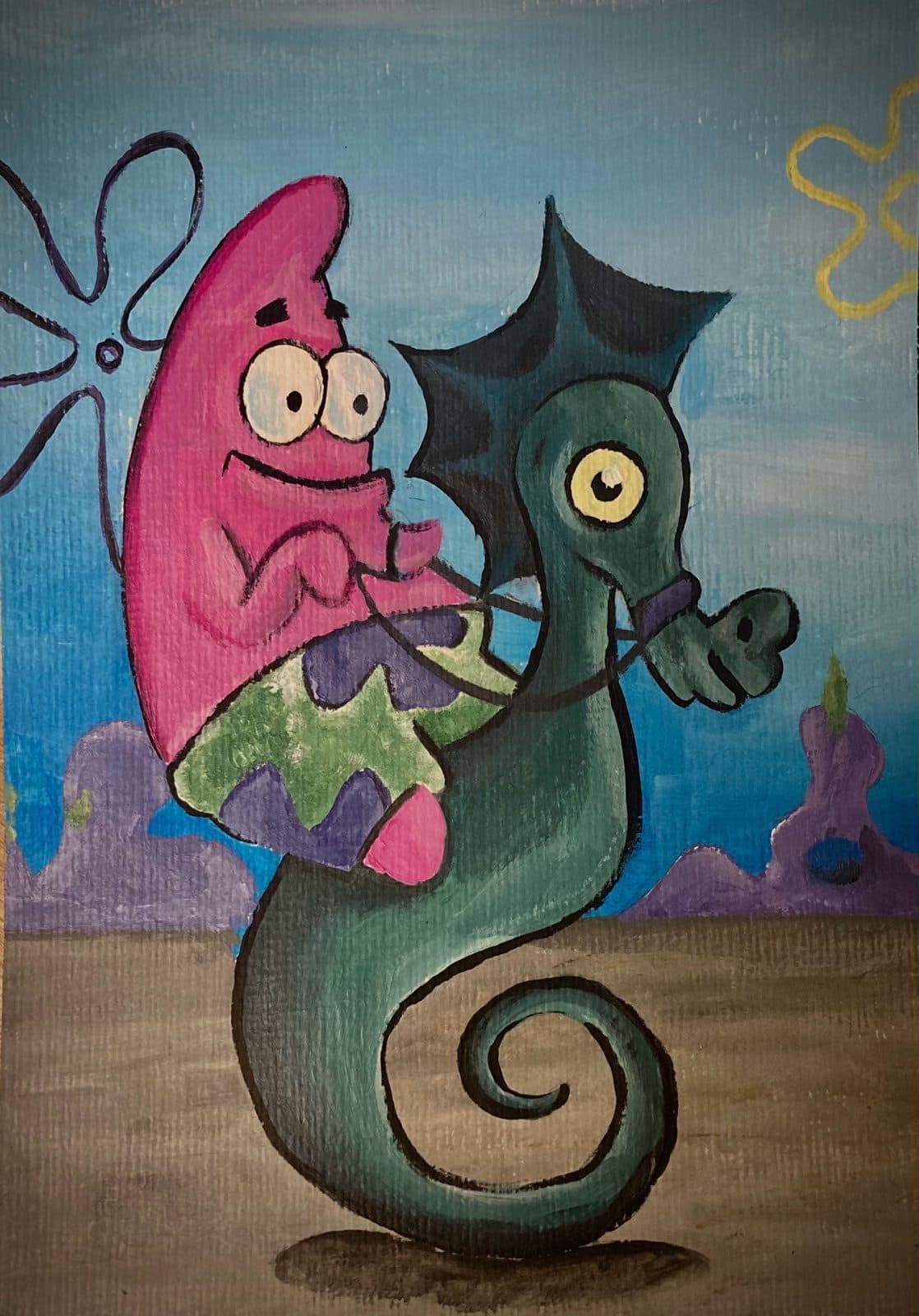 zweitklassische Porträts von Patrick — Acryl auf Pappe